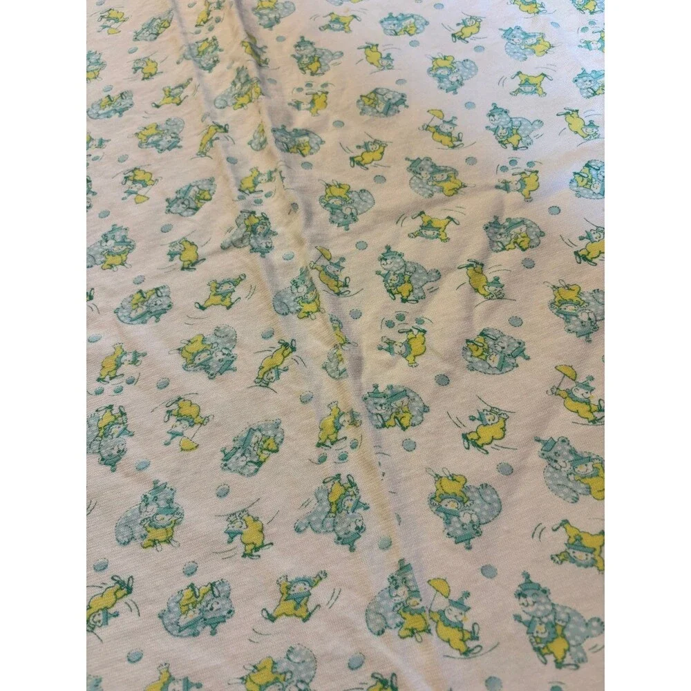 Carter’s Vintage Circus Print Baby Blanket Green Yellow Clown Bear security